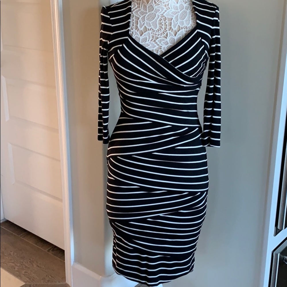 White house black market angle shutter dress